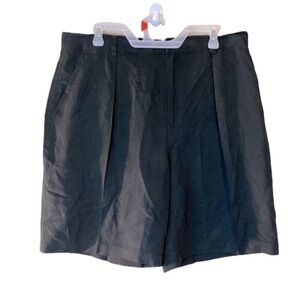 Tommy Bahama Mens Silk & Linen Casual Relaxed  Dark Grey Pleated Shorts Size 36